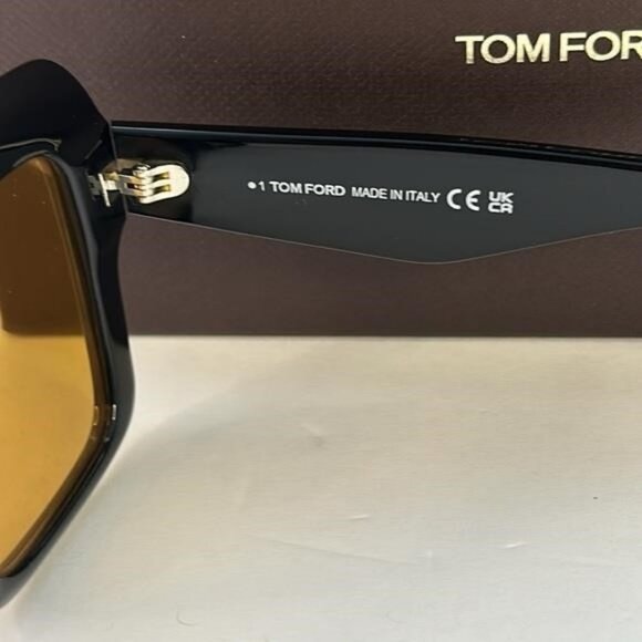 New Authentic Tom Ford Esme FT1157 01E Black Yellow TF1157 - Picture 14 of 16